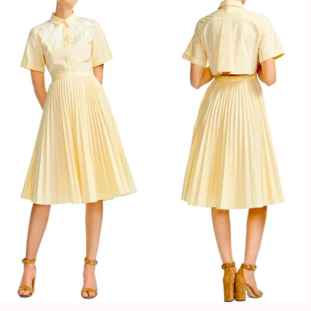 Maje River cutout embroidered poplin dress